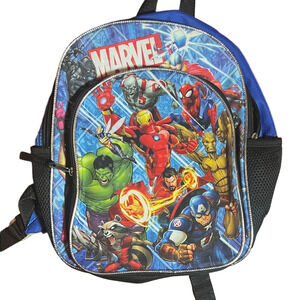 Marvel Mini backpack zipper pocket, blue unisex super heroes carryall kids